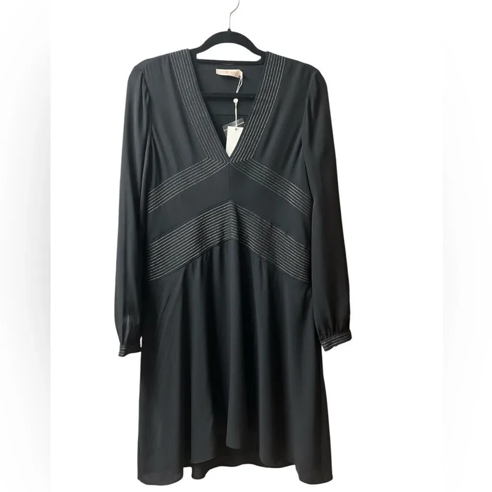 NWT Tory Burch Varenne Tunic Dress Black 100% Silk Size 6 | $450‎ Retail